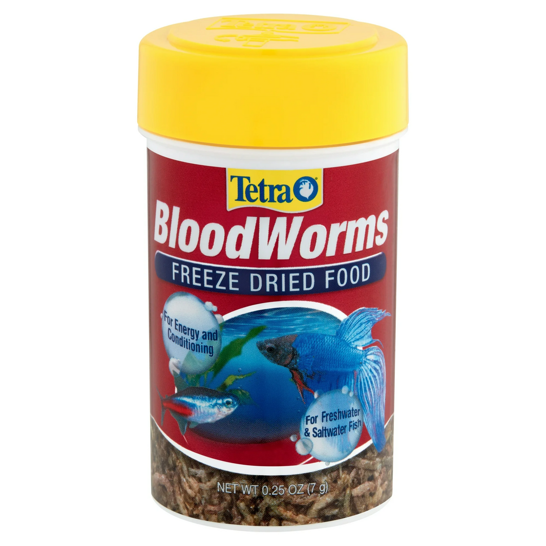 Bloodworms Freeze-Dried Fish Food, 0.25 oz