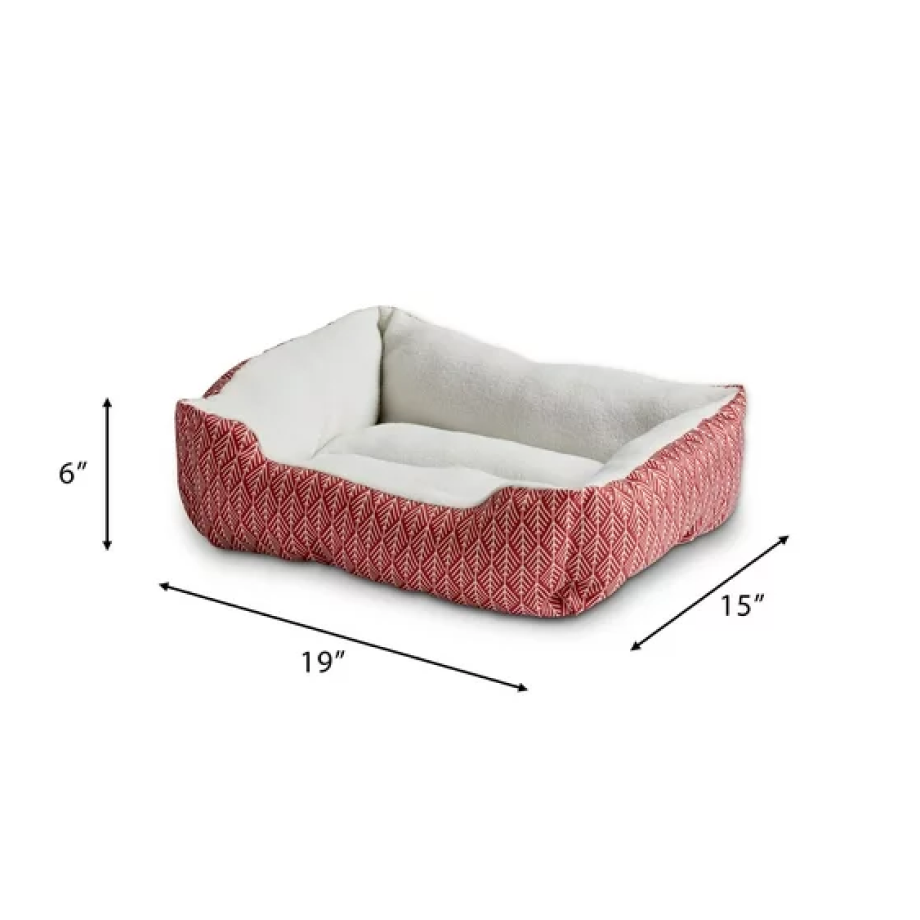 Vibrant Life Cuddler Pet Bed, Small, 19" x 15", Rust