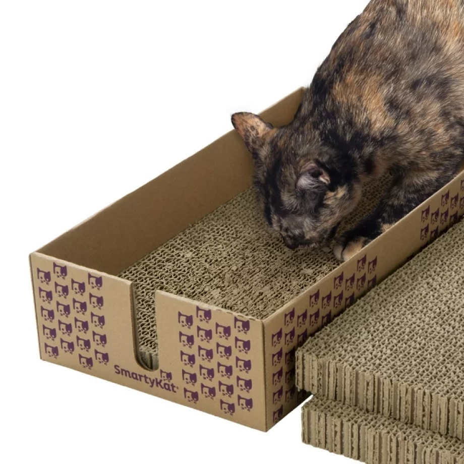 Infused Cardboard Corrugate Cat Scratch Pad Bed