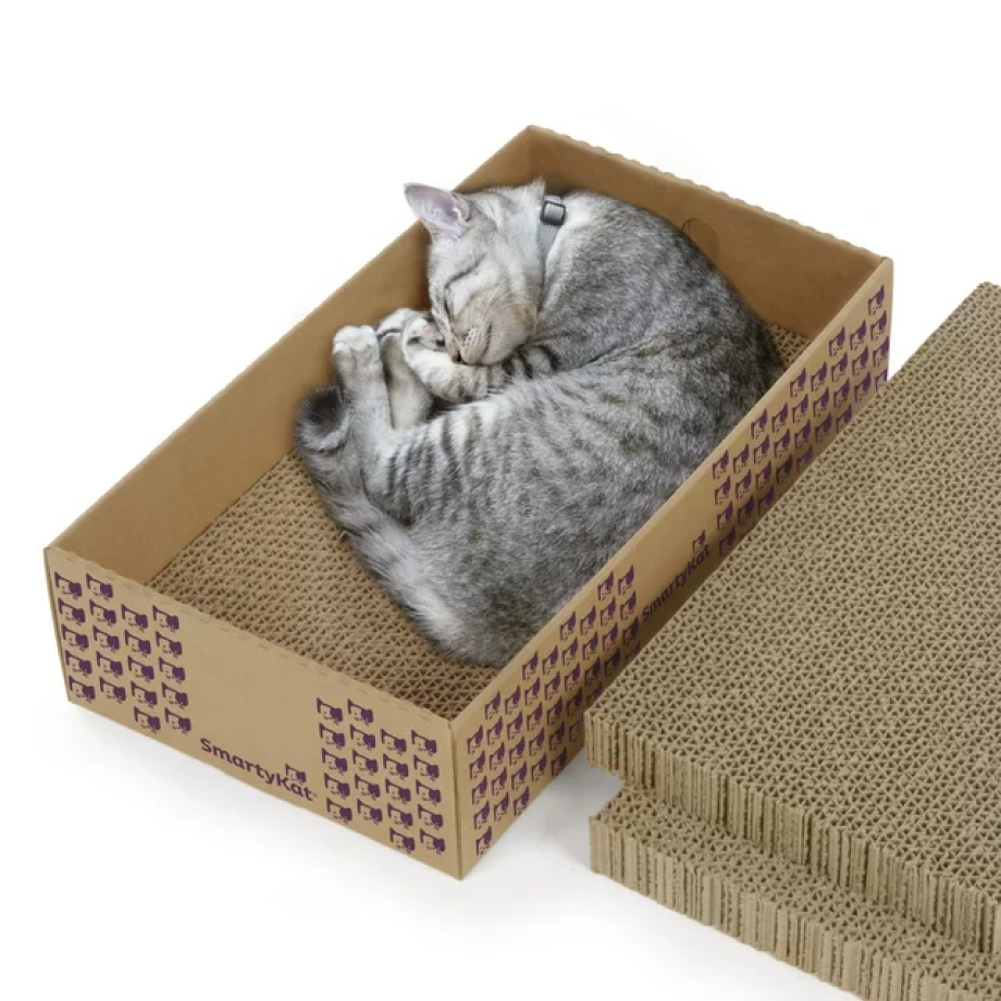 Infused Cardboard Corrugate Cat Scratch Pad Bed
